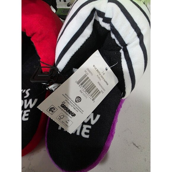 NWT Ground Up Beetle Juice Lydia Deetz Plush Character Slippers Size 7/8 - Picture 3 of 5